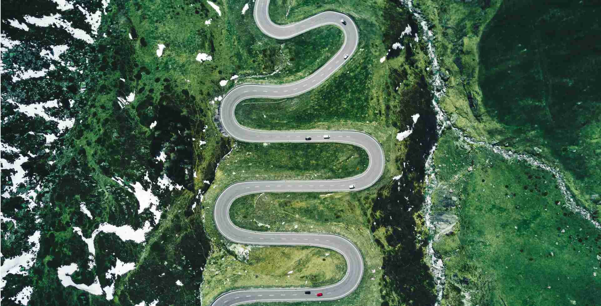 julier pass road in switzerland in autumn